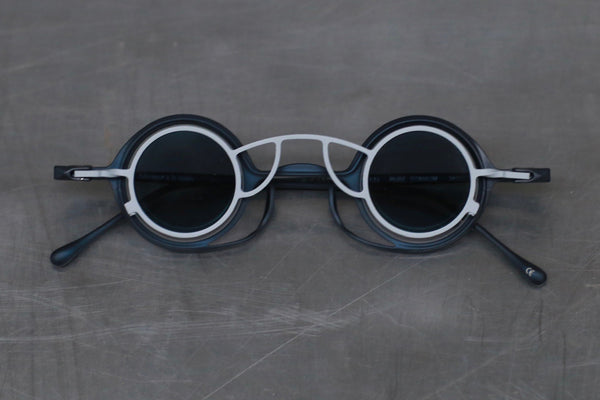 Rigards RG0105TI series collection Titanium free-detachable double-layer glasses RG-RG0105TI-SLH dark blue + gray frame transparent blue lens